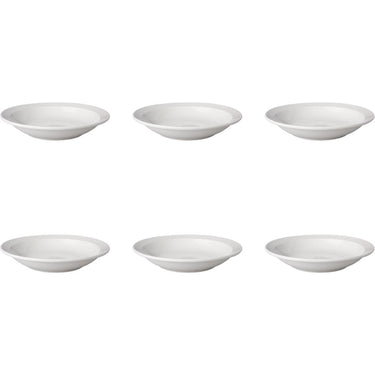 Mammoet bord diep budgetline 21,5 cm smalle rand porselein wit (set van 6 )