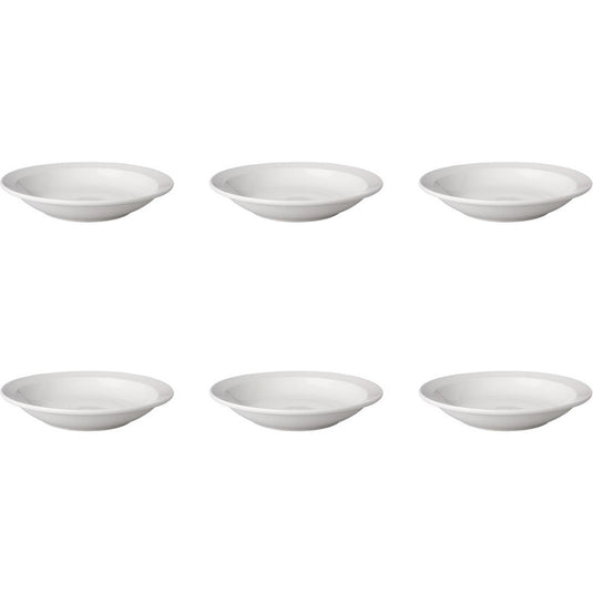 Mammoet bord diep budgetline 21,5 cm smalle rand porselein wit (set van 6 )