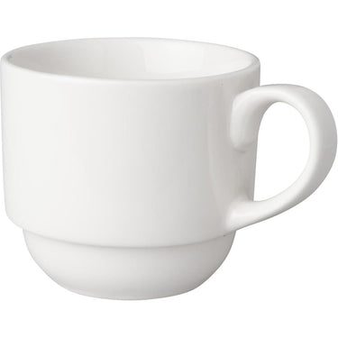 Mammoet koffiekop breed 200ml porselein wit (set van 6) dia7,5x7cm