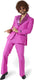 Suitmeister disco kostuum - heren pak - carnavalskleding - saturday night fever kostuum - inclusief jasje en flare pants - roze - maat: m