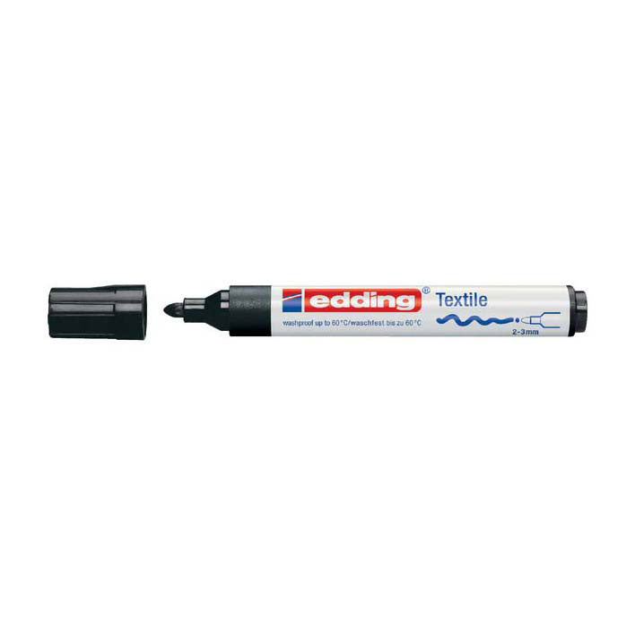 Afbeelding laden in galerijviewer, Quantore viltstift edding 4500 textiel rond zwart 2-3mm
