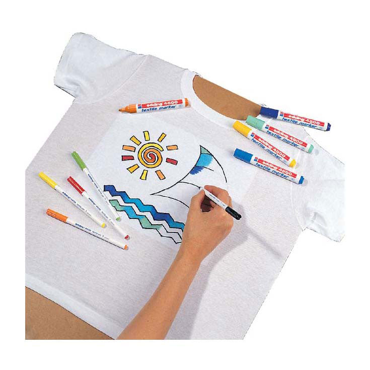Afbeelding laden in galerijviewer, Quantore viltstift edding 4500 textiel rond zwart 2-3mm
