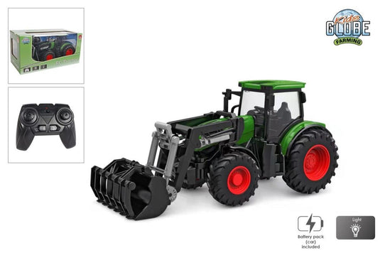 Kids globe rc tractor met frontlader - groen
