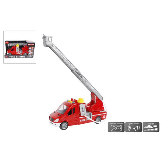 Toy star brandweerwagen blusfunctie frictie licht geluid 27,5cm