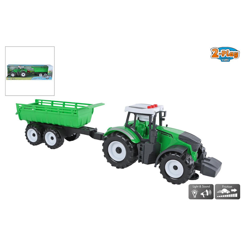 Afbeelding laden in galerijviewer, 2-play tractor met aanhanger met kiepfunctie licht geluid
