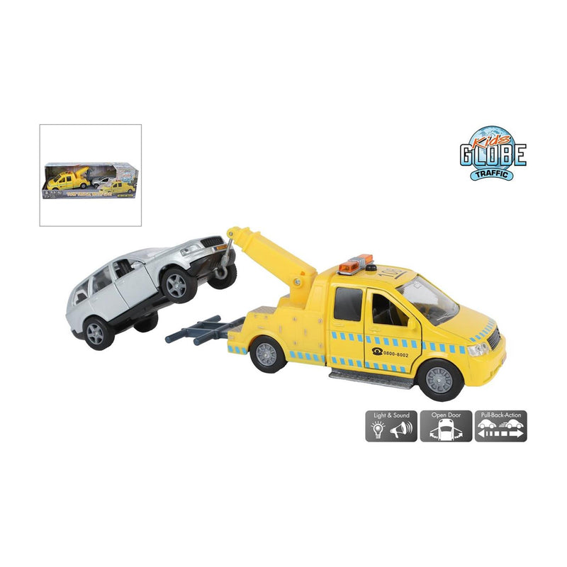 Afbeelding laden in galerijviewer, Kids globe afsleepwagen m auto l g die cast pull back 26cm

