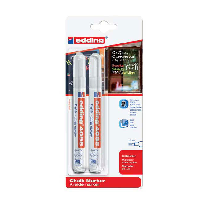 Afbeelding laden in galerijviewer, Quantore krijtstift edding wit, 2st.
