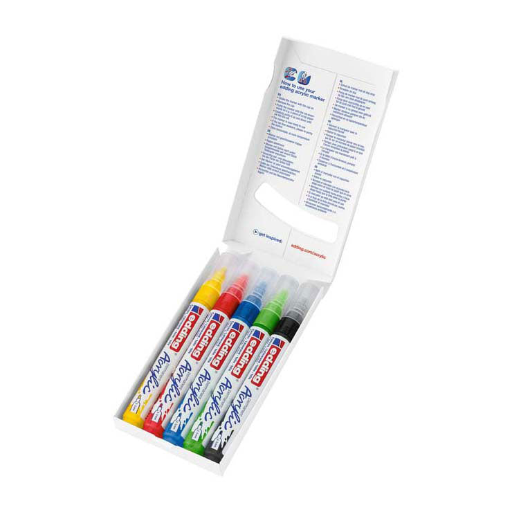 Afbeelding laden in galerijviewer, Quantore acrylmarker edding basis, 5st.
