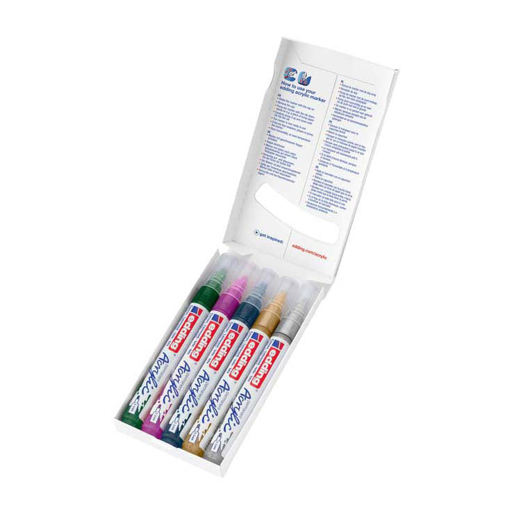 Afbeelding laden in galerijviewer, Quantore acrylmarker edding metallic, 5 st.
