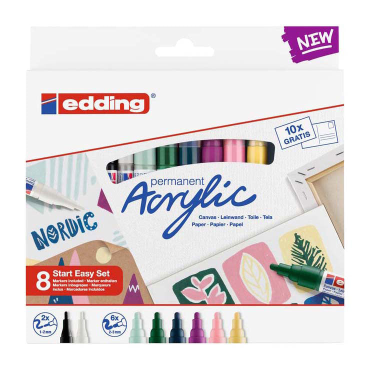 Afbeelding laden in galerijviewer, Quantore acrylmarker edding starterskit

