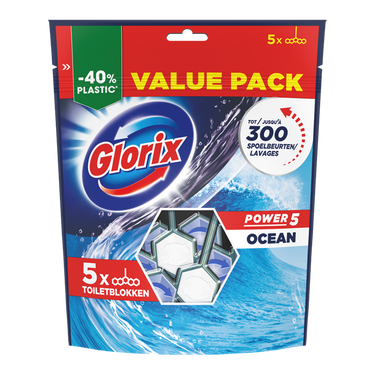 Glorix 1074058 - wc blok powerclean 5pckocean 5-pack | 6 stuks