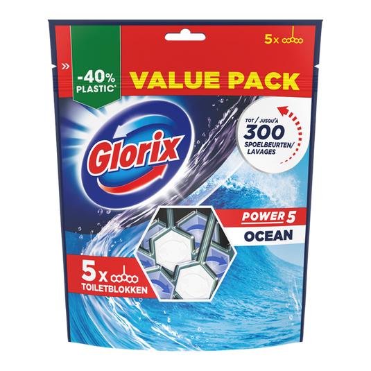 Glorix 1074058 - wc blok powerclean 5pckocean 5-pack | 6 stuks