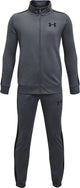 Under armour ua rival knit track suit-gry jongens trainingspak - pitch grijs - zwart