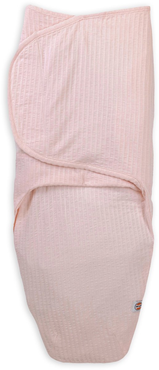 Lodger bundler - inbakerslaapzak - roze - 0.3 tog - 60cm (0-4m) - seersucker katoen - inbakerdoek