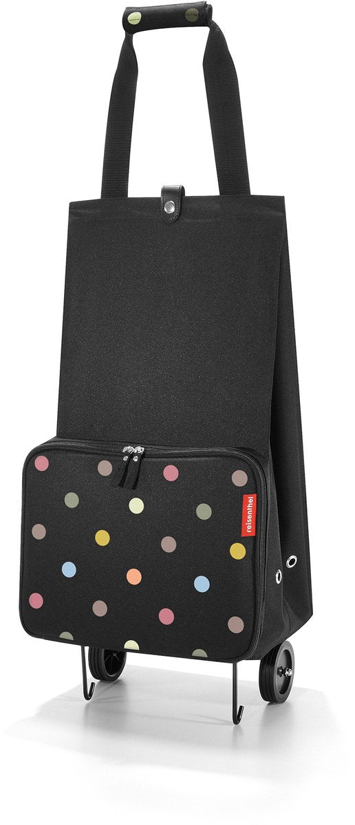 Reisenthel foldabletrolley boodschappentrolley - opvouwbaar - polyester - 30l - dots zwart