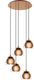 Eglo rocamar 1 hanglamp - e27 - ø 58,5 cm - glas - koper