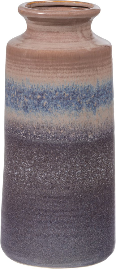 Woood decennia vaas xl ø17 cm - keramiek - grijs blauw - 38x17x17 cm