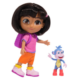 Afbeelding laden in galerijviewer, Dora pop 15 cm met rugzak en boots | 2 stuks
