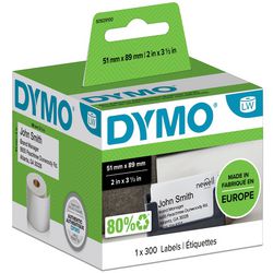 Naambadge etiket dymo 89x51mm rol 300 stuks