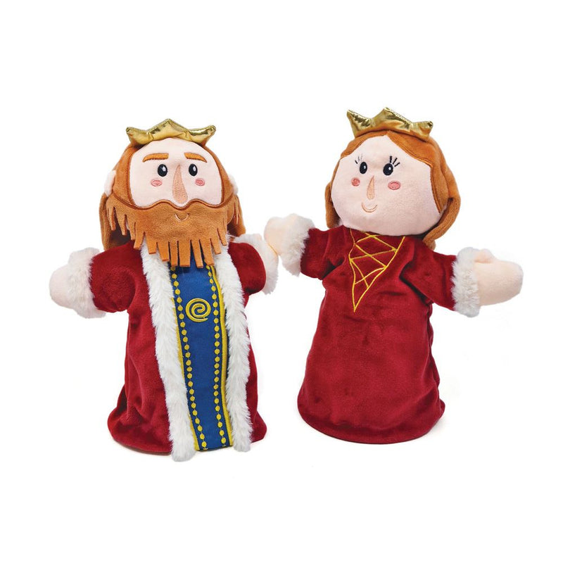 Afbeelding laden in galerijviewer, Dubbelgezichte handpop koning koningin 2
