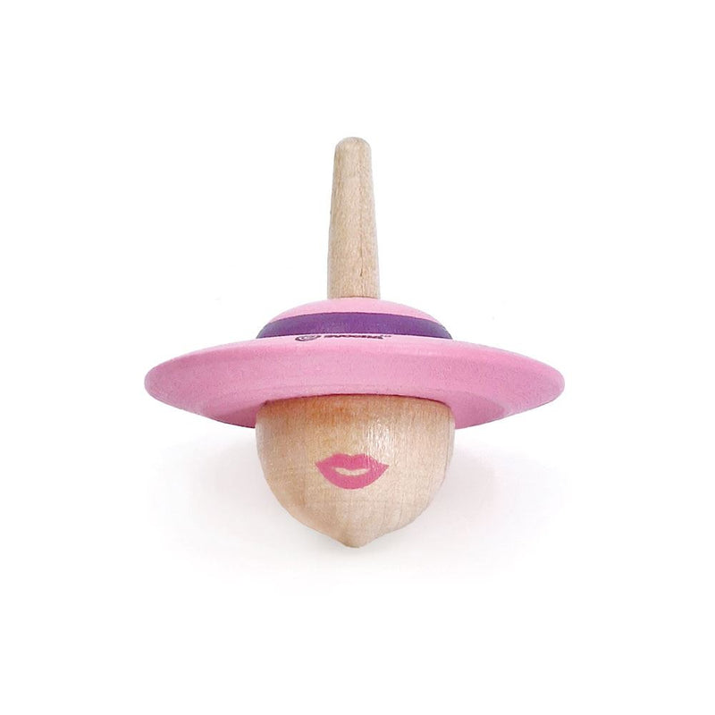 Afbeelding laden in galerijviewer, Draaihoed met houten bo tol. de dame. 5+
