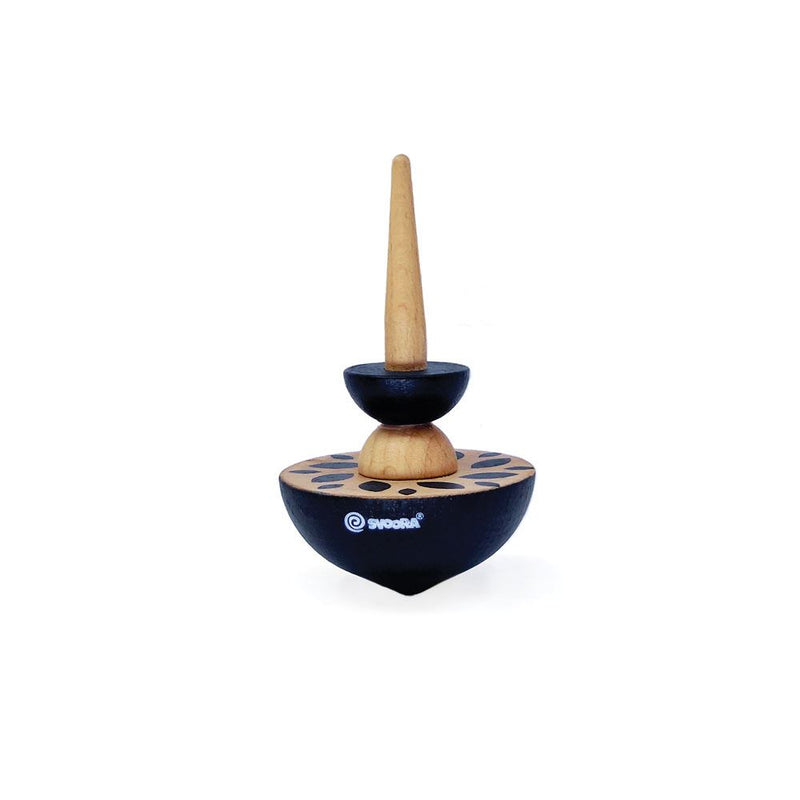Afbeelding laden in galerijviewer, Houten tol geom zwart. 8 x 5 x 15 cm. 5+ | 6 stuks

