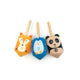 Dsp. houten tol panda, vos en pinguin. 2