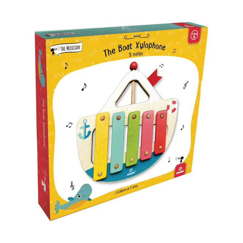 Afbeelding laden in galerijviewer, Mijn eerste boot, houten xylophone, 5 no
