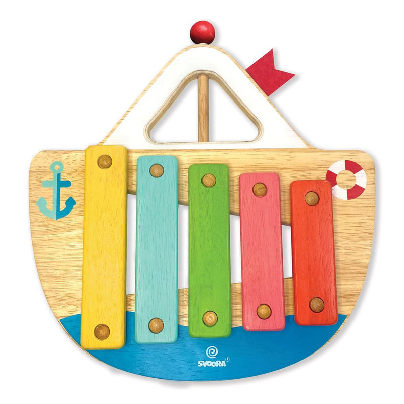 Afbeelding laden in galerijviewer, Mijn eerste boot, houten xylophone, 5 no
