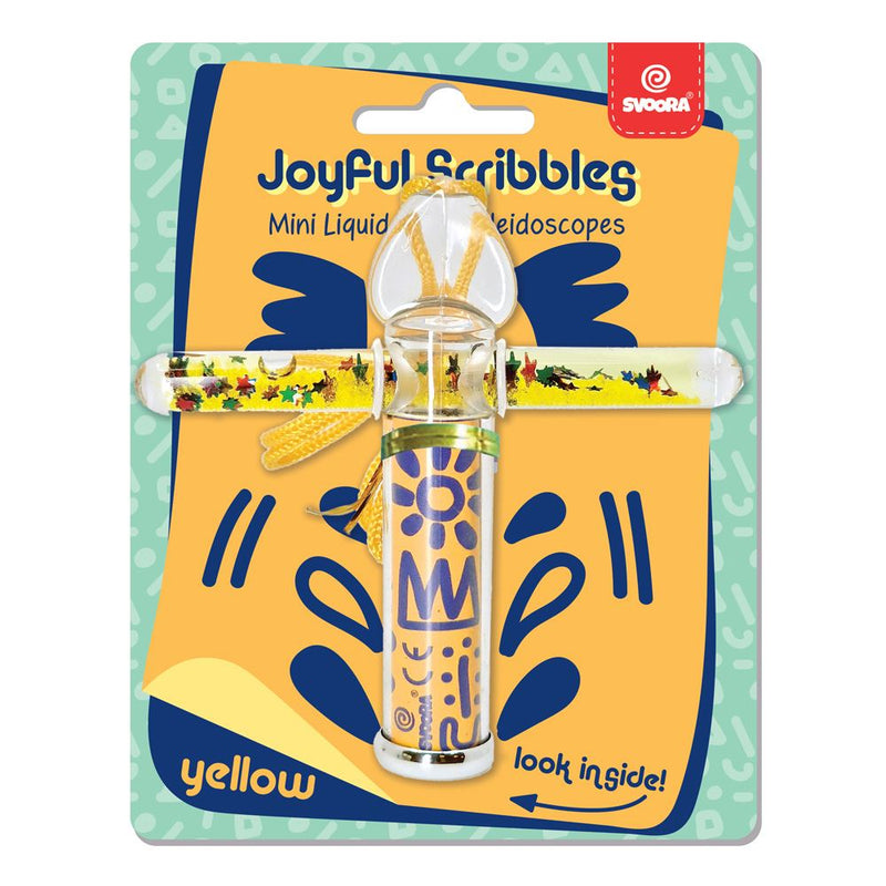 Afbeelding laden in galerijviewer, Mini liquid caleidoscope geel. 14x2x11 c | 6 stuks
