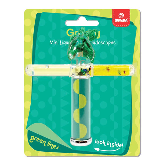 Mini liquid caleidoscope 'groene lijnen'