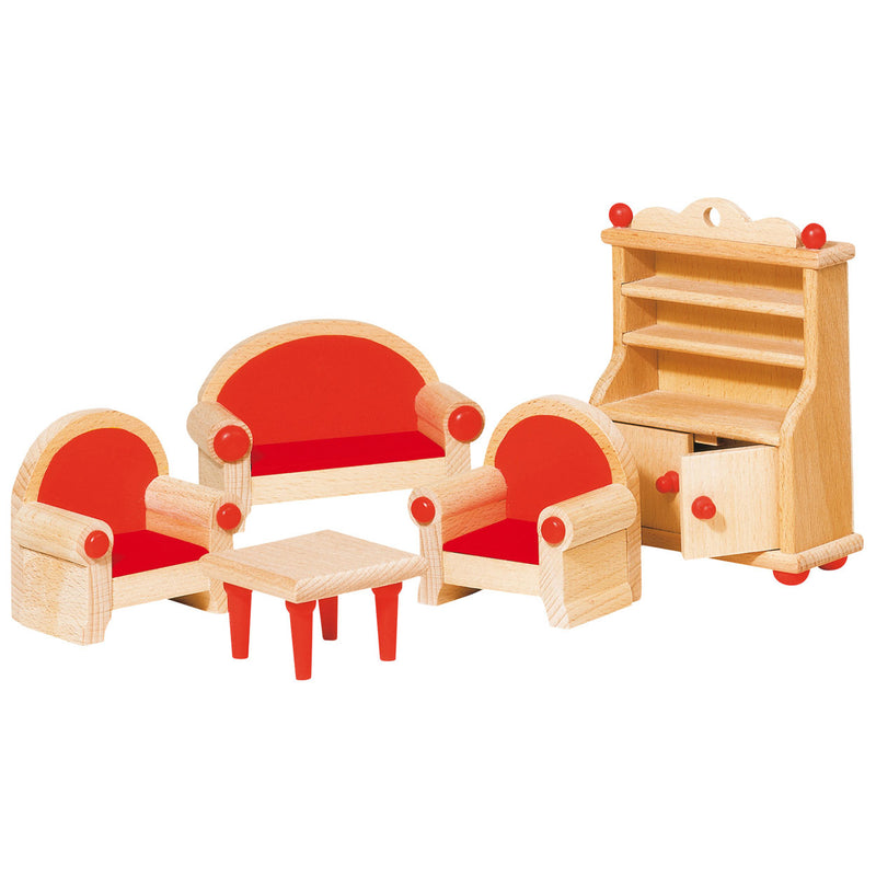 Afbeelding laden in galerijviewer, Goki Poppenhuis Meubeltjes Woonkamer, 5dlg.
