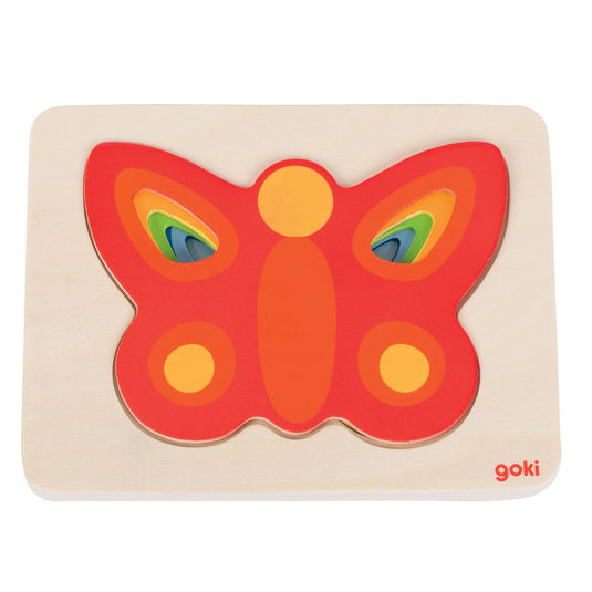 Goki lagenpuzzel vlinder, 5 lagen
