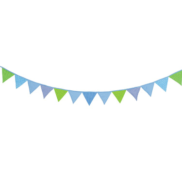 Goki katoenen vlaggenlijn blauw groen