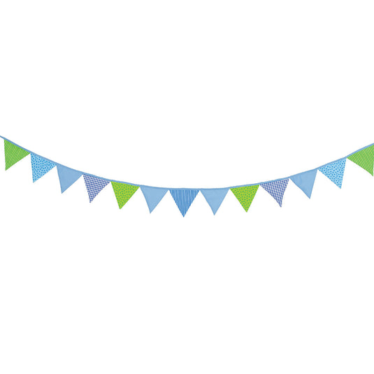 Goki katoenen vlaggenlijn blauw groen