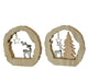 Decoris beeld met rendier kerstsfeer decoratie mdf 14.5x14.5x2cm