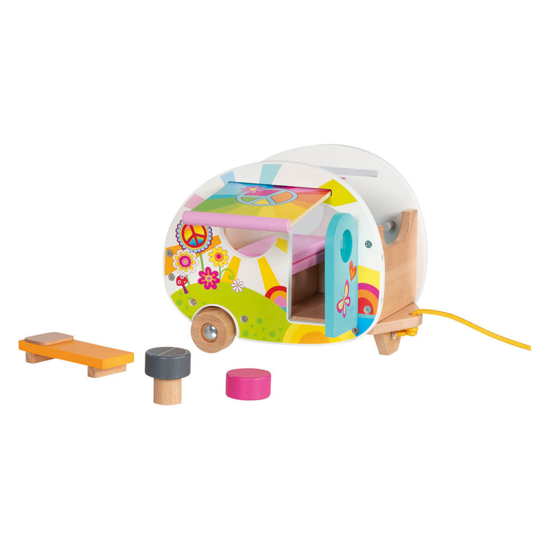Afbeelding laden in galerijviewer, Goki houten happy campers caravan speelgoed
