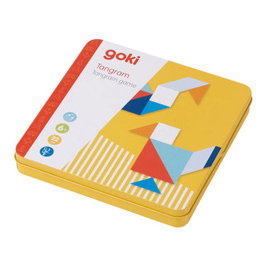 Goki houten tangram spel in blik