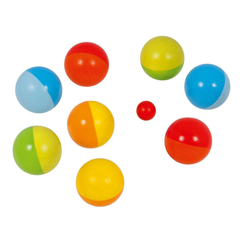 Afbeelding laden in galerijviewer, Goki houten jeu de boules spel met katoenen zak, 9dlg.
