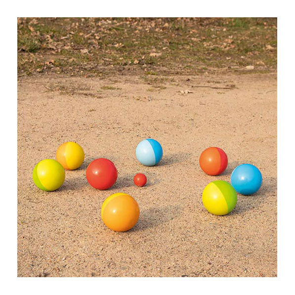 Afbeelding laden in galerijviewer, Goki houten jeu de boules spel met katoenen zak, 9dlg.
