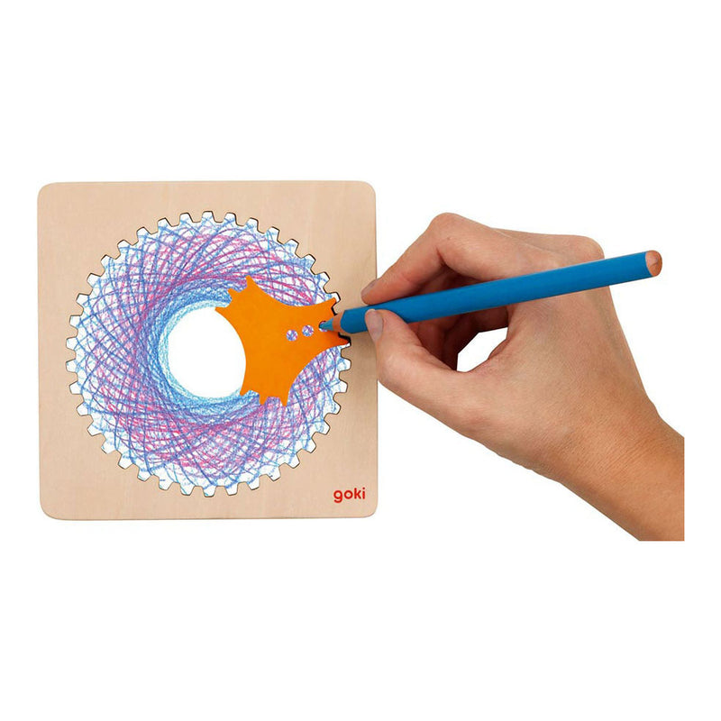 Afbeelding laden in galerijviewer, Goki houten spirograaf tekenset, 6dlg.
