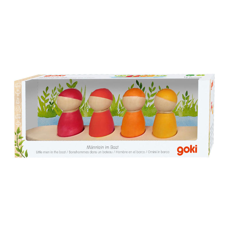 Afbeelding laden in galerijviewer, Goki houten speelfiguren in een boot, 5dlg.
