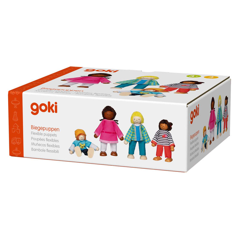 Afbeelding laden in galerijviewer, Goki flexibele poppen interculturele familie, 4st.

