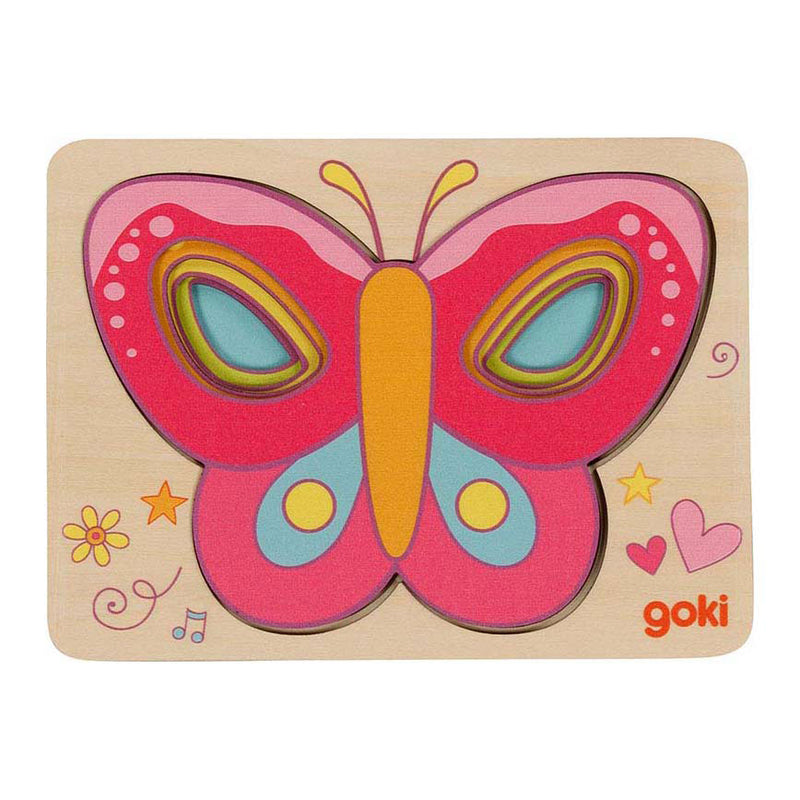 Afbeelding laden in galerijviewer, Goki houten lagenpuzzel vlinder
