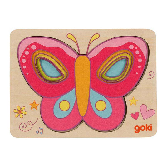 Goki houten lagenpuzzel vlinder