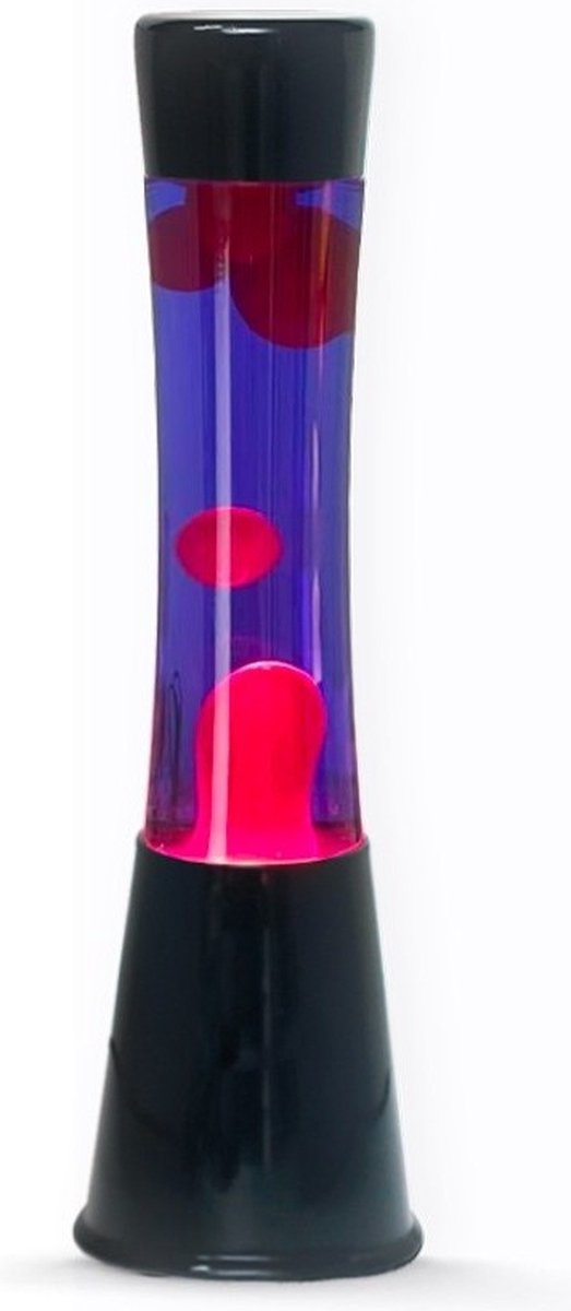 Afbeelding laden in galerijviewer, I-total lavalamp - lava lamp - sfeerlamp - 40x11 cm - glas aluminium - 30w - paars met roze lava - zwart - xl2347
