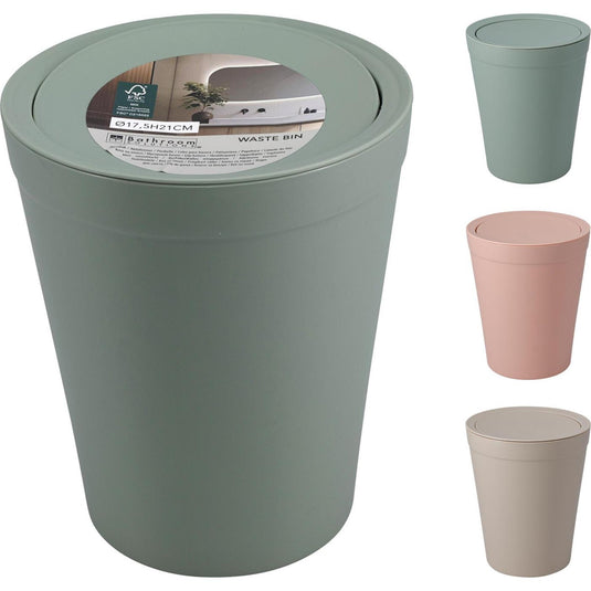 Bathroom solutions afvalbak kunststof 17,5x21cm - in 3 assorti kleuren
