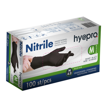 Hy@pro 1078680 - nitril handschoenen m zwart 100st ongepoederd | 10 stuks