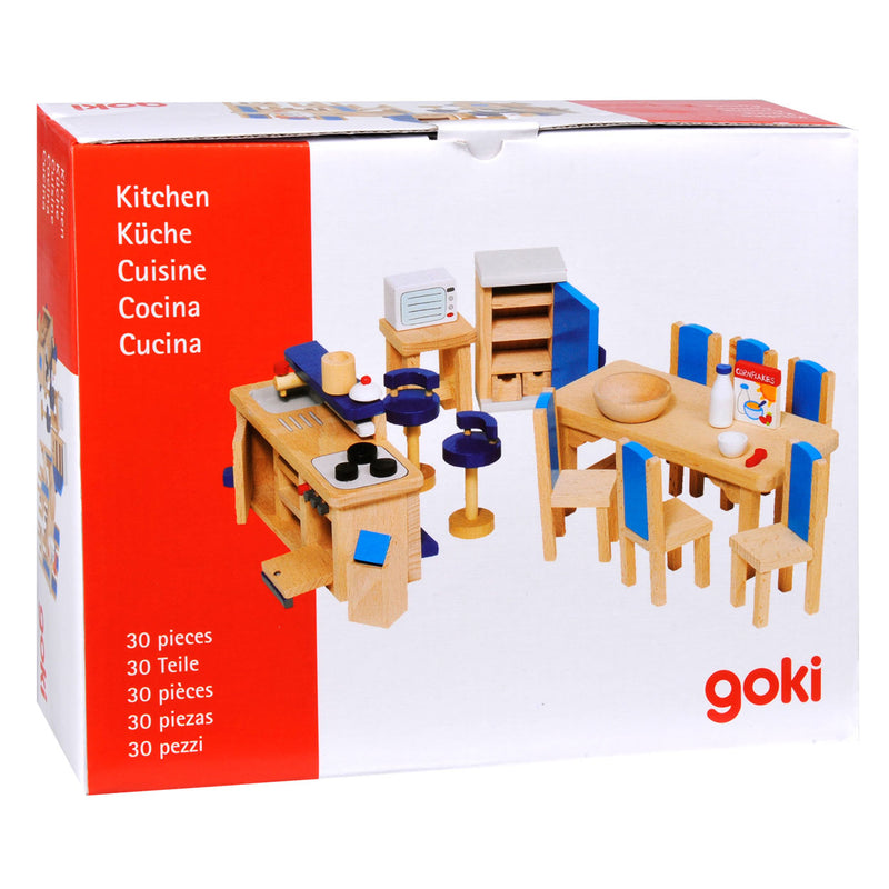Afbeelding laden in galerijviewer, Goki poppenhuismeubeltjes: moderne keuken 30-delig (incl. toebehoren, excl.
