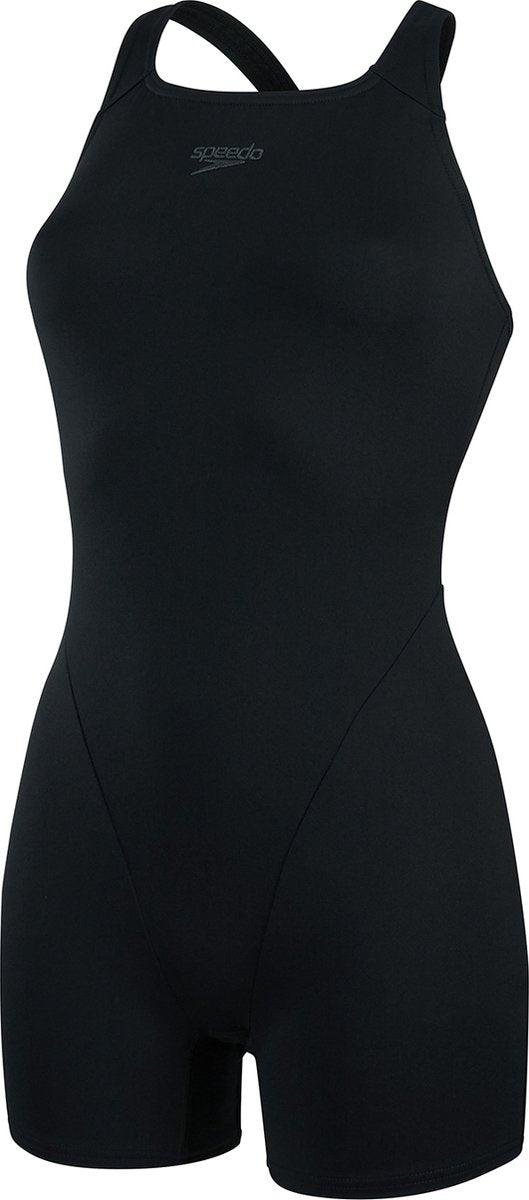 Speedo endurance+ legsuit dames sportbadpak - badpak dames met pijpjes - chloorbestendig zwempak dames - kleurvast sportbadpak dames - zwart - 48